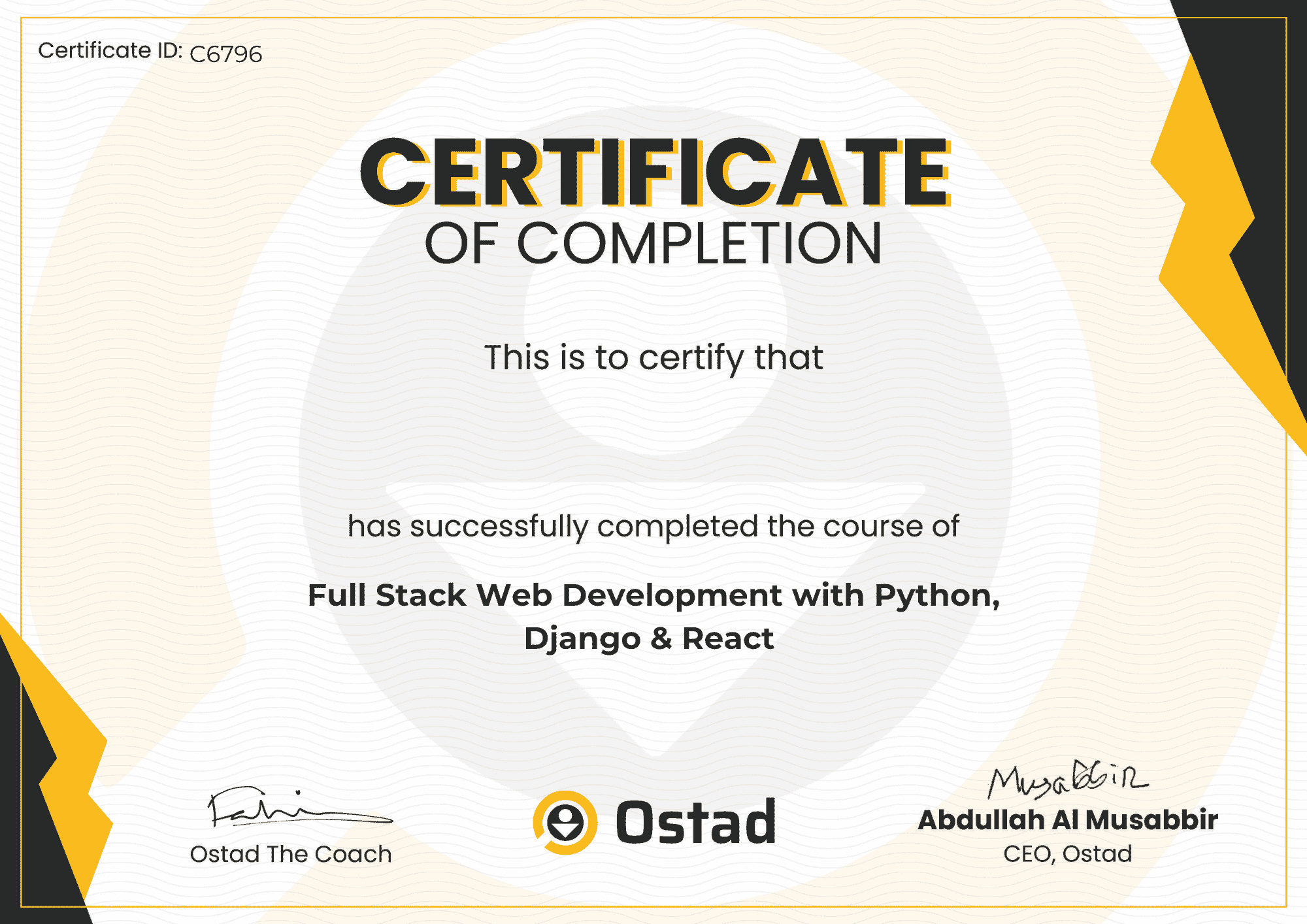 Full Stack Web Development with Python, Django & React | Ostad