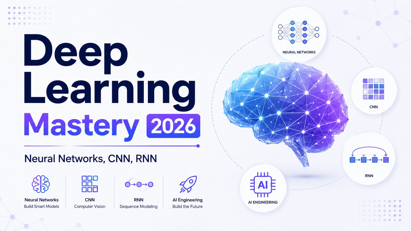 Deep Learning Mastery 2026: Neural Networks, CNN, RNN